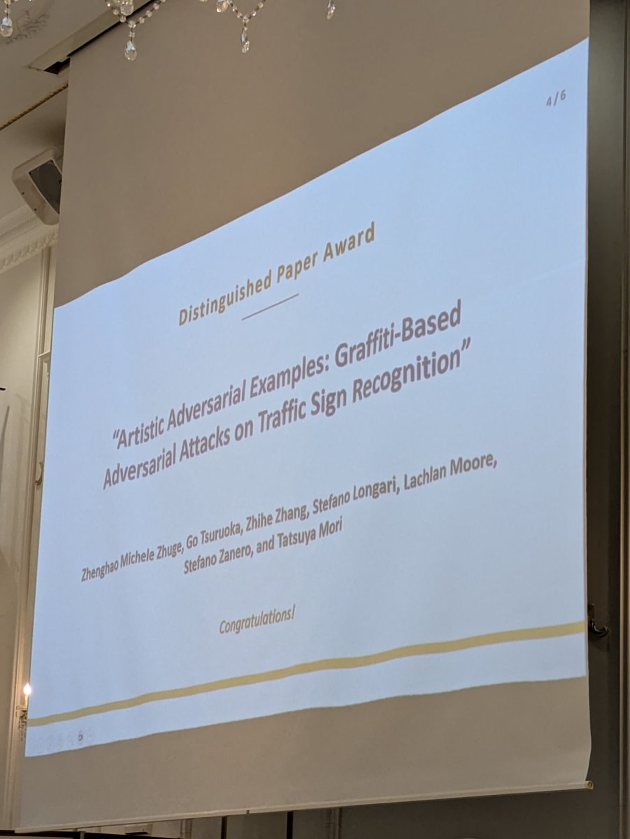 Distinguished Paper Award announcement slide at the ICICS 2026 closing ceremony
